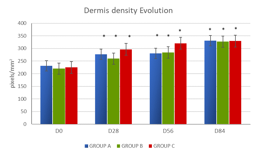 Dermis density variation